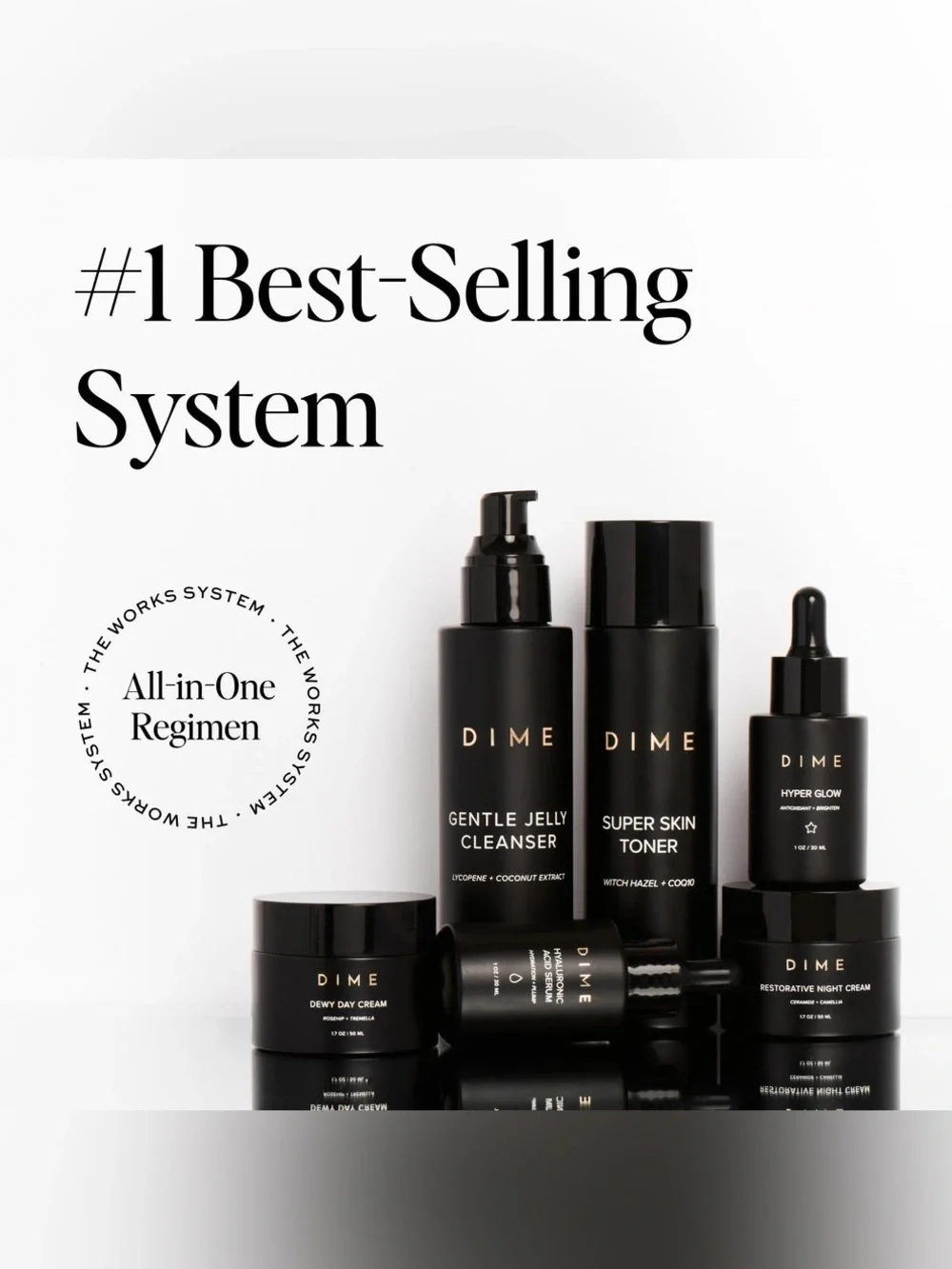 DIME 5pc Clean Routine Kit Toner Serum Cleanser Face Cream K-Beauty Skincare Set - Picture 3 of 4
